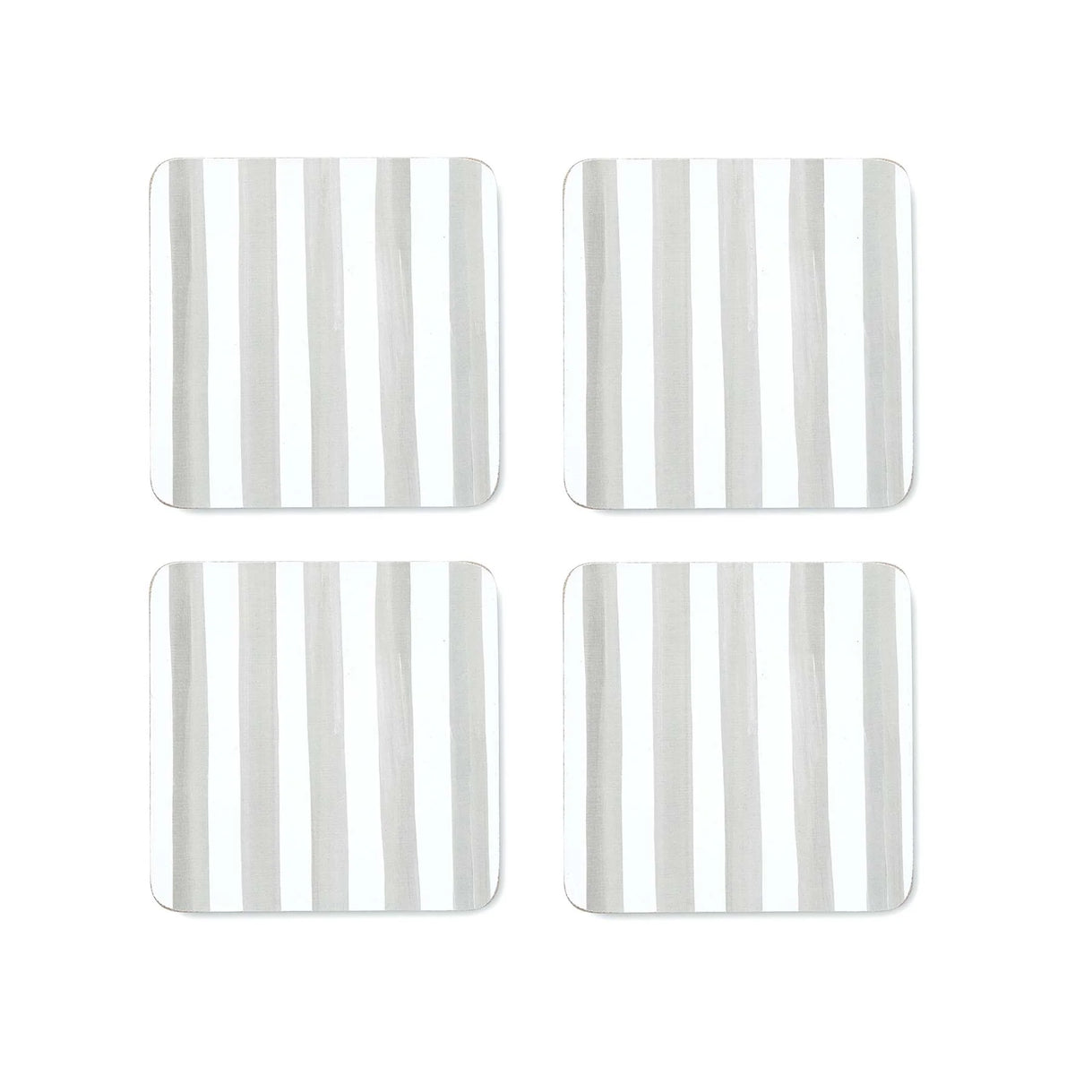Taylor Stripe Neutral Square Coaster Set 4