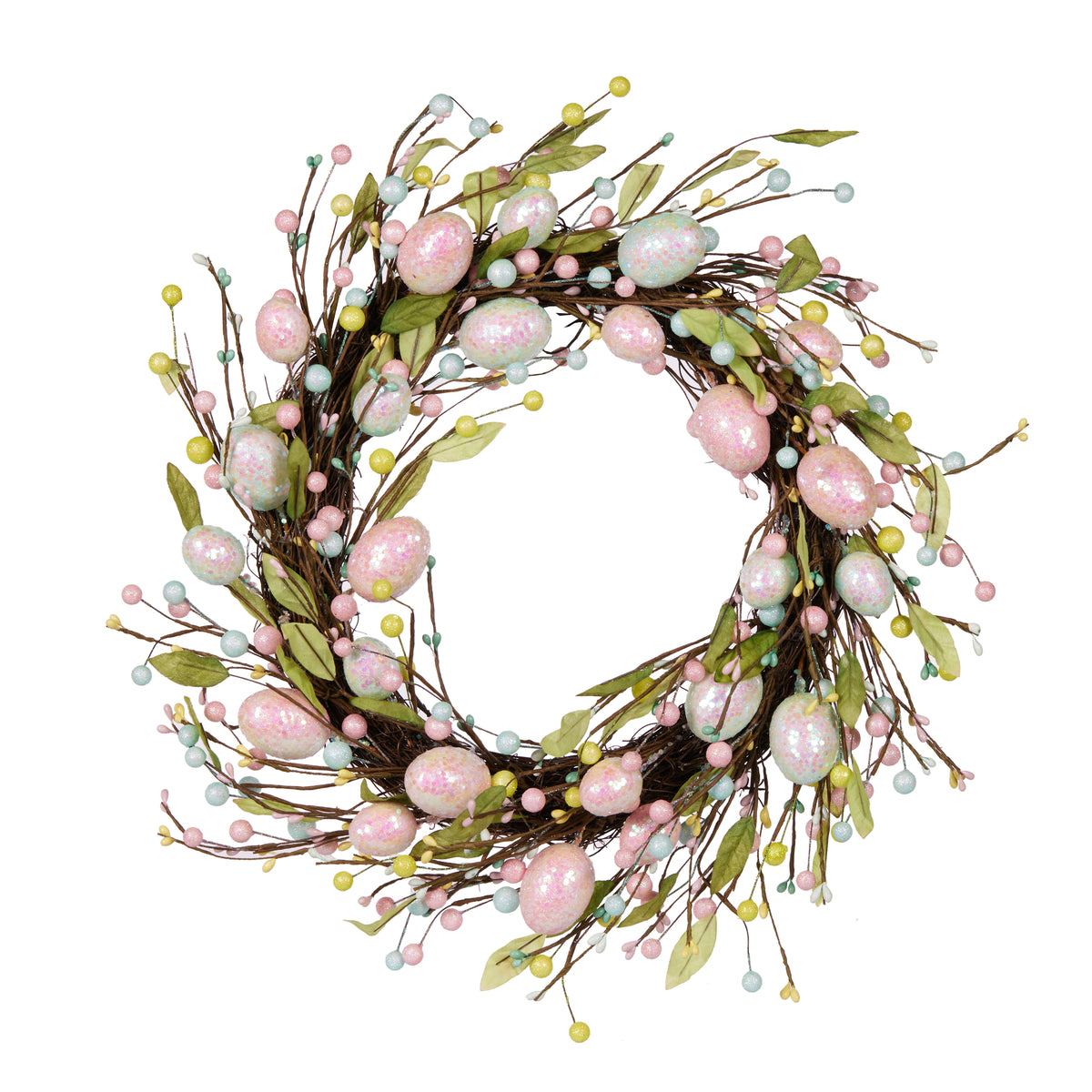 Lux Glittered Egg Wreath