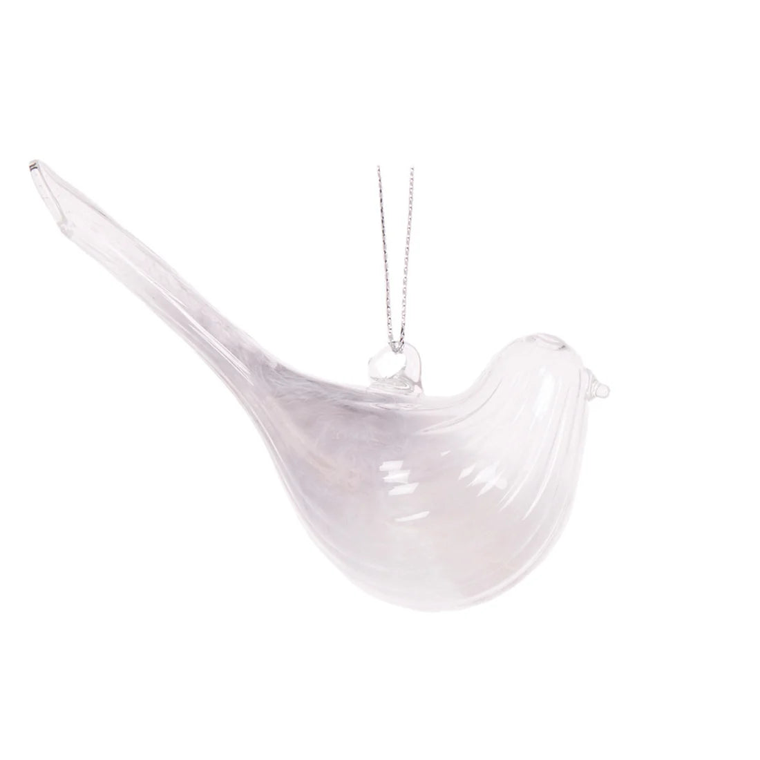 Clear Glass Dove Hanging Decoration