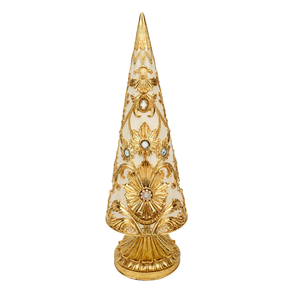 Ivory Gold Damask Christmas Tree