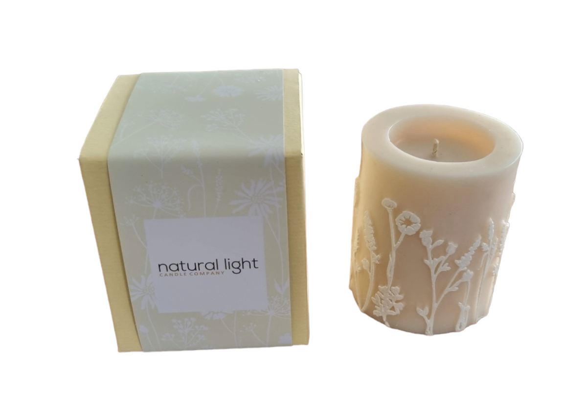 Wildflower Mini Rec Pillar Ivory/White