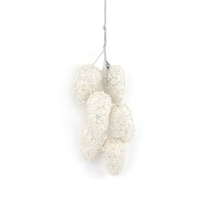 Glitter 6 Cone Drop White