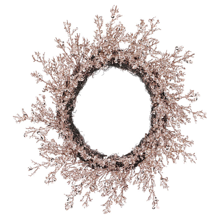Glitter Wreath Rose Gold Large
