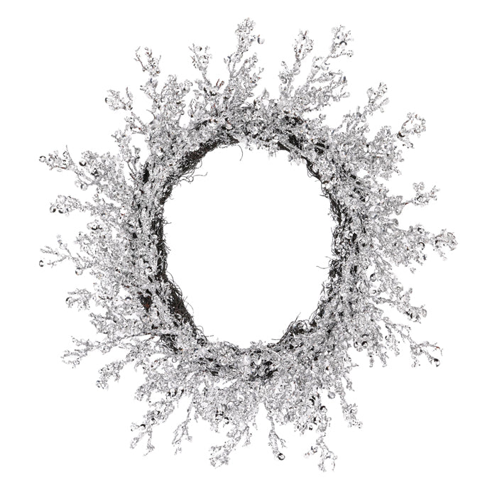 Glitter Wreath Silver Large