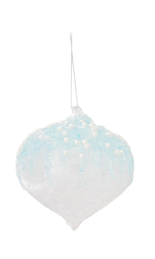 White and Sky Glass Bauble Drop