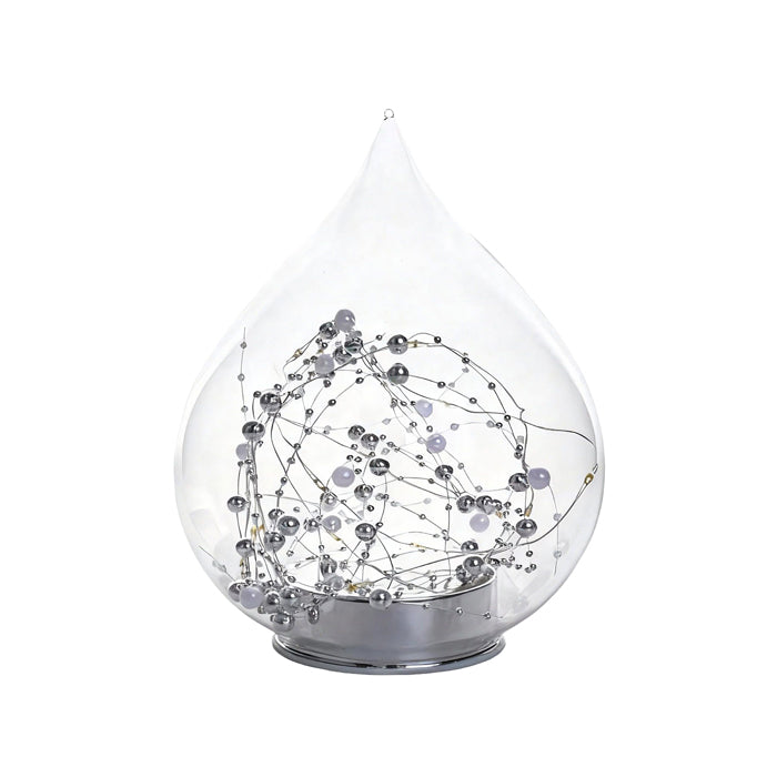Clear Pearl Teardrop LED Glass Small