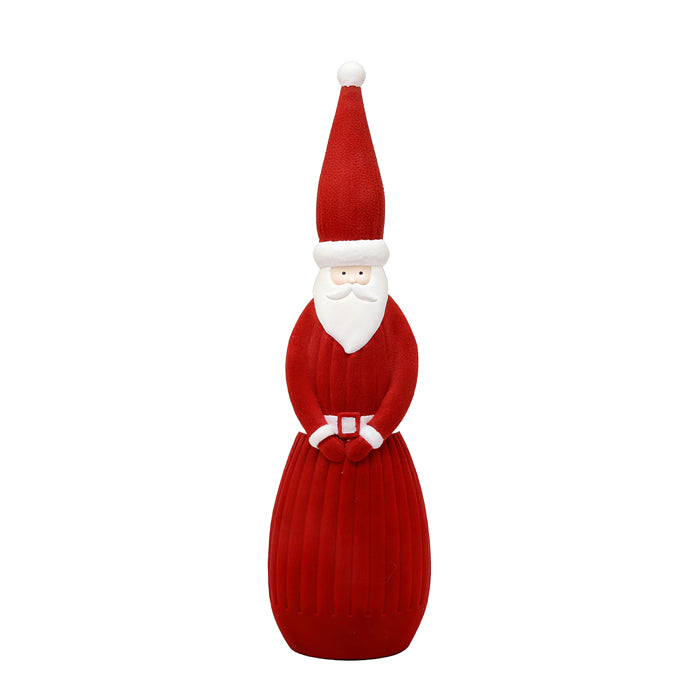 Flocked Red Santa Medium Resin