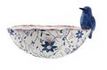 White Patterned Wall Pot with Bird