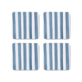 Taylor Stripe Blue Square Coaster Set 4