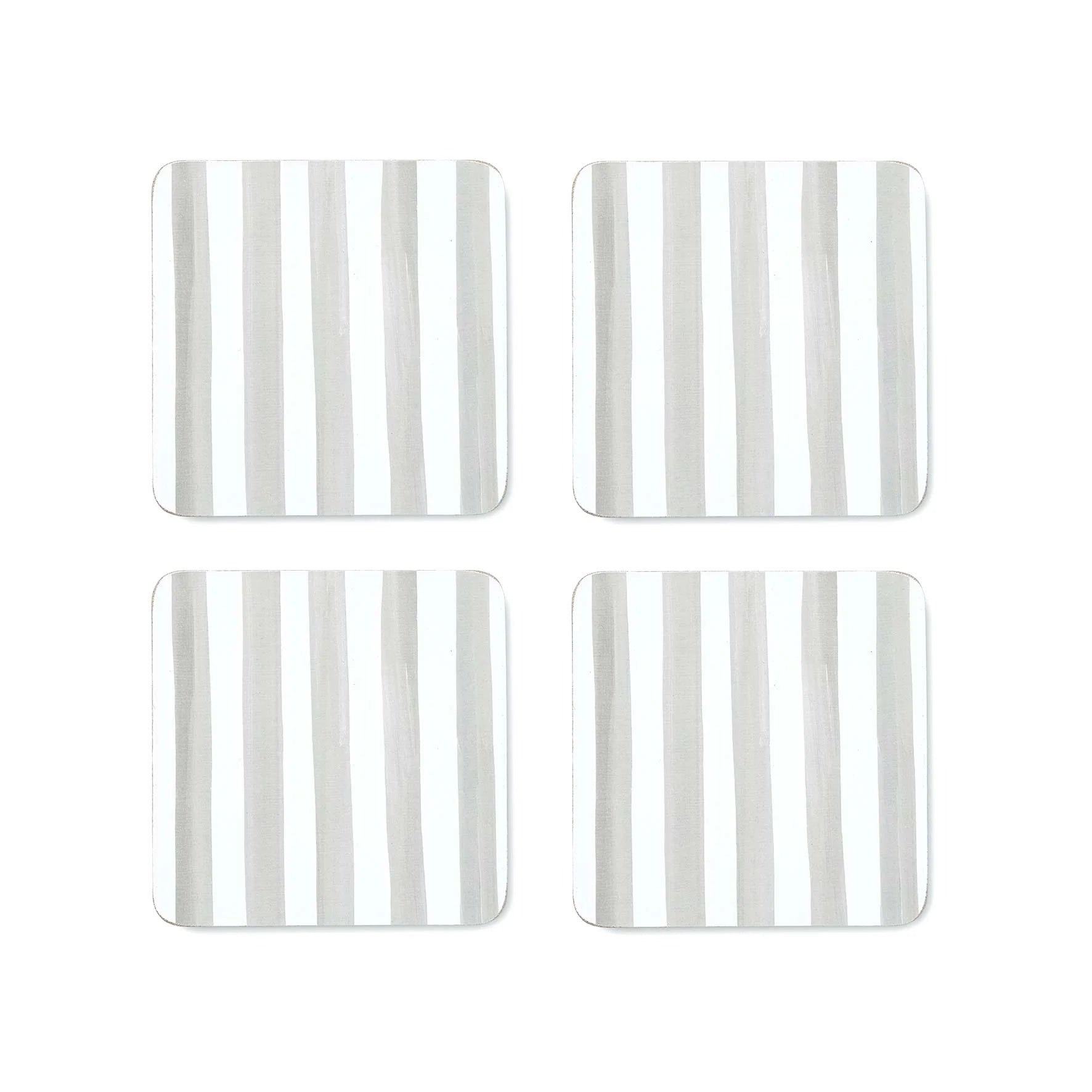 Taylor Stripe Neutral Square Coaster Set 4