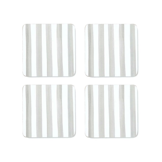 Taylor Stripe Neutral Square Coaster Set 4