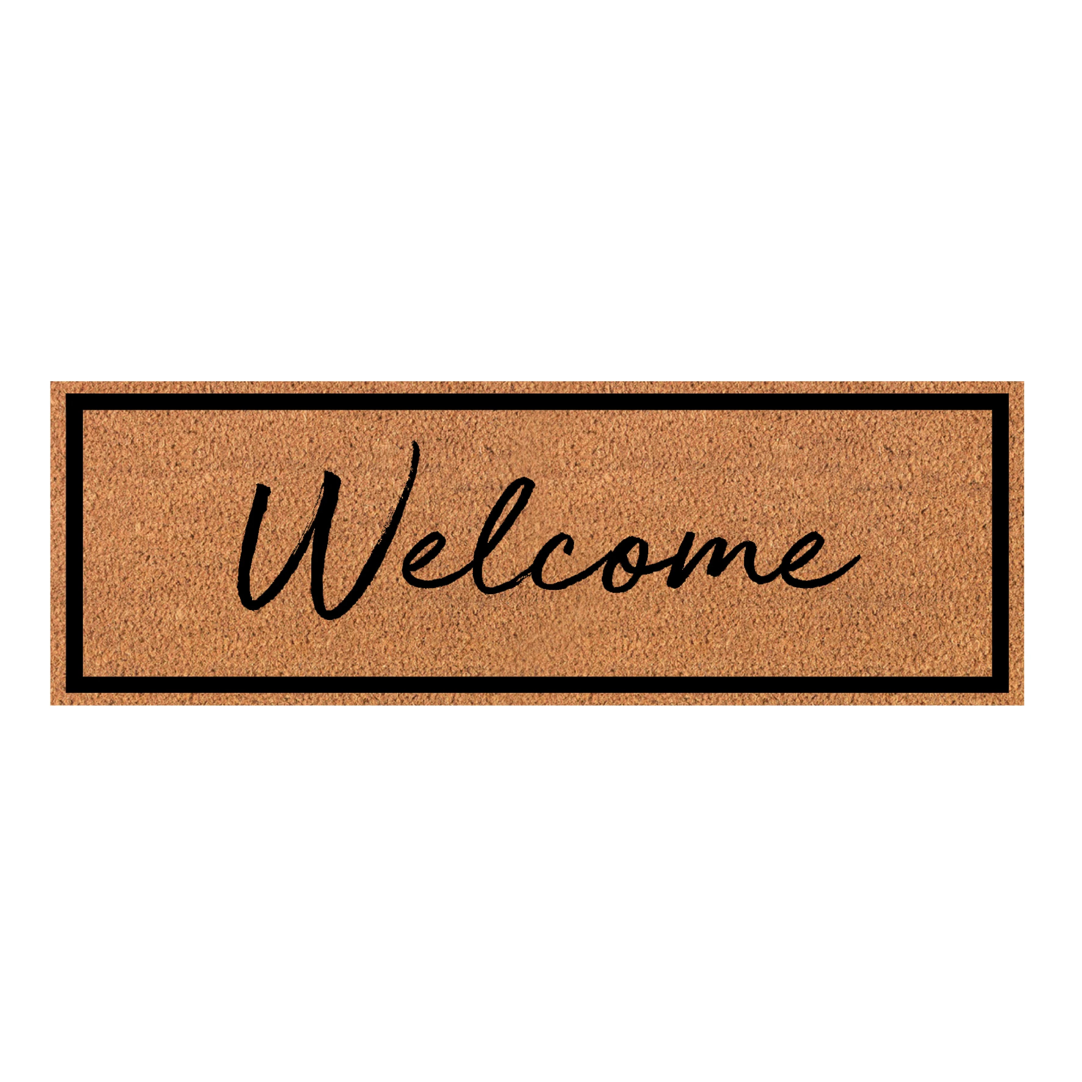 Welcome Doormat in Black 45 x 120cm