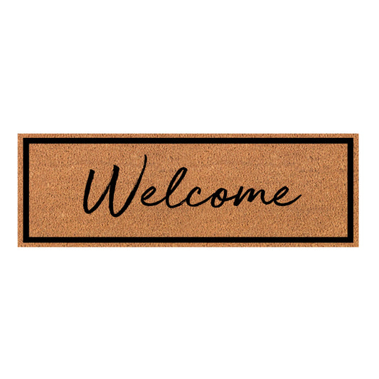 Welcome Doormat in Black 45 x 120cm