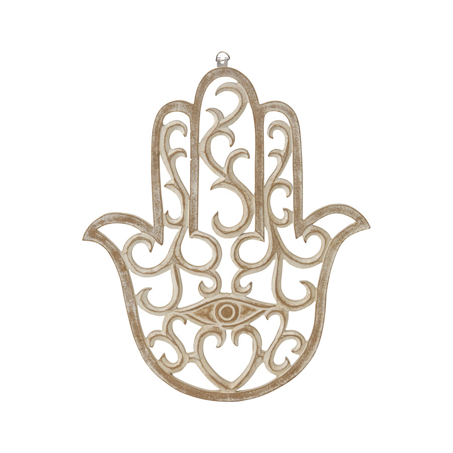 Hand-carved Lucky Hand Wall art 35cm x 40cm