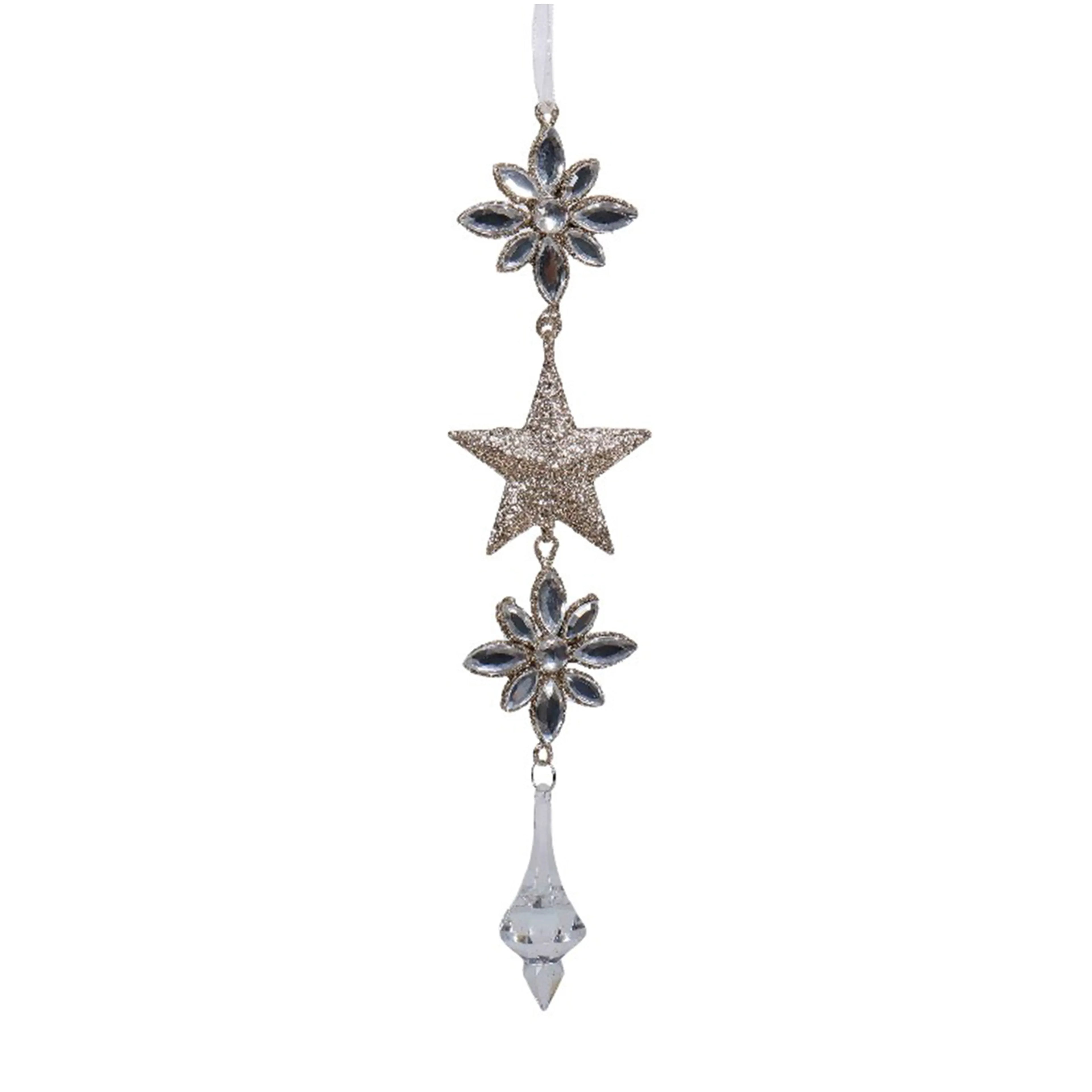 Clear Silver Gold Star Drop