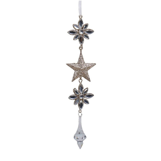 Clear Silver Gold Star Drop