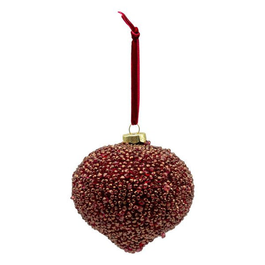 Deep Red Beaded Drop