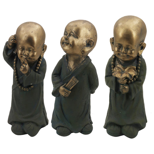 Set of 3 Monk States 33cm