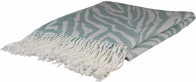 Zebra Aqua Jacquard Throw 130x150cm