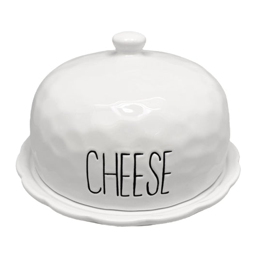 Spade White Ceramic Cheese Dome
