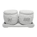 Spade White Ceramic Salt and Pepper Set