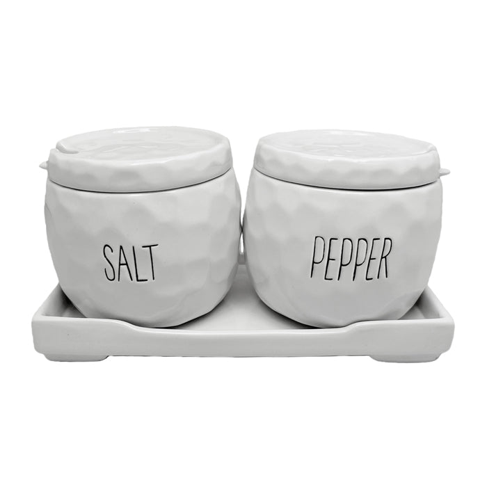 Spade White Ceramic Salt and Pepper Set