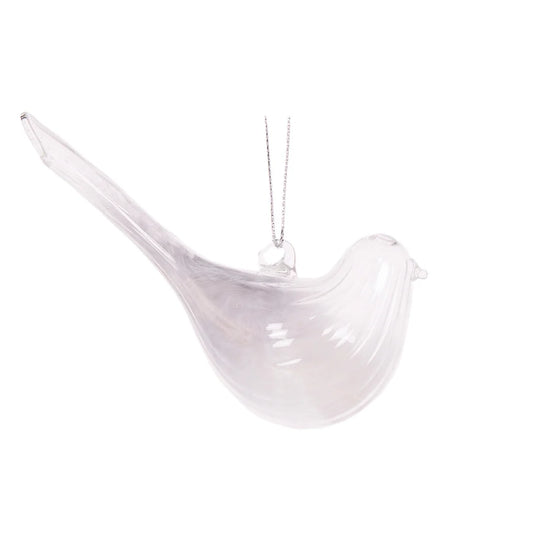 Clear Glass Dove Hanging Decoration