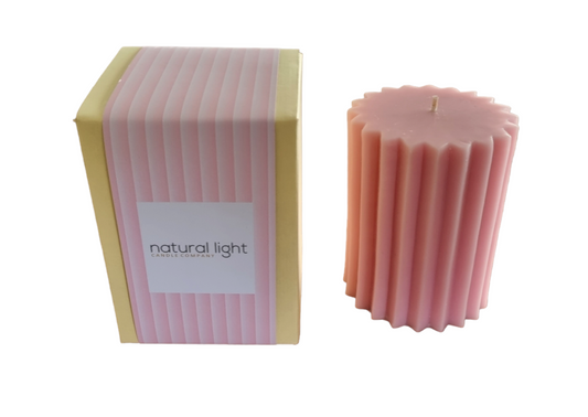 Fluted 4" Round Pillar Blush Pink