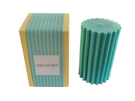 Fluted 5" Round Pillar Aqua