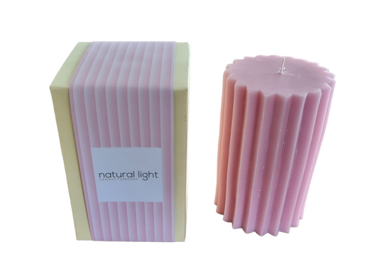 Fluted 5" Round Pillar Blush Pink