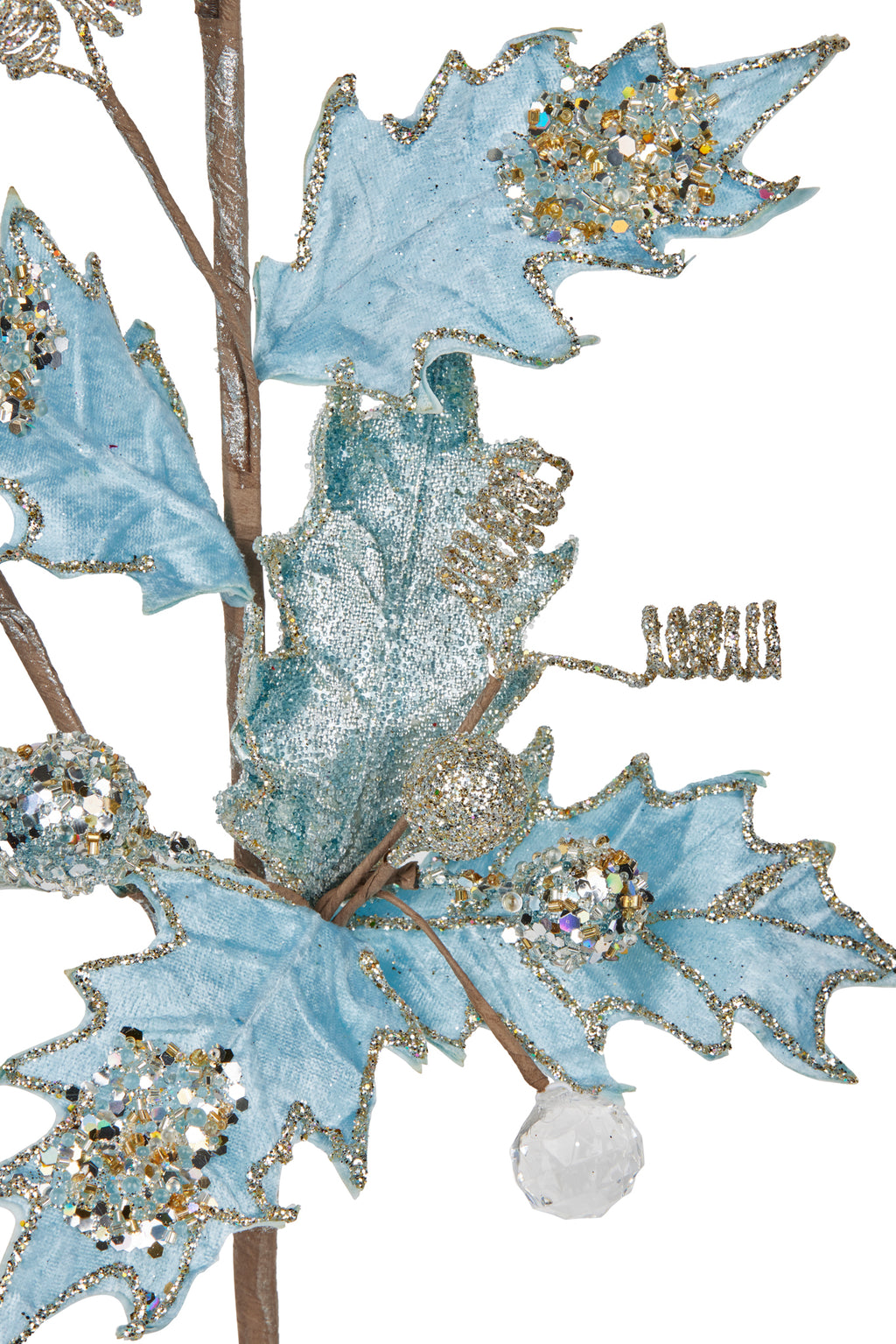 Soft Blue Holly Berry Spray 71cm