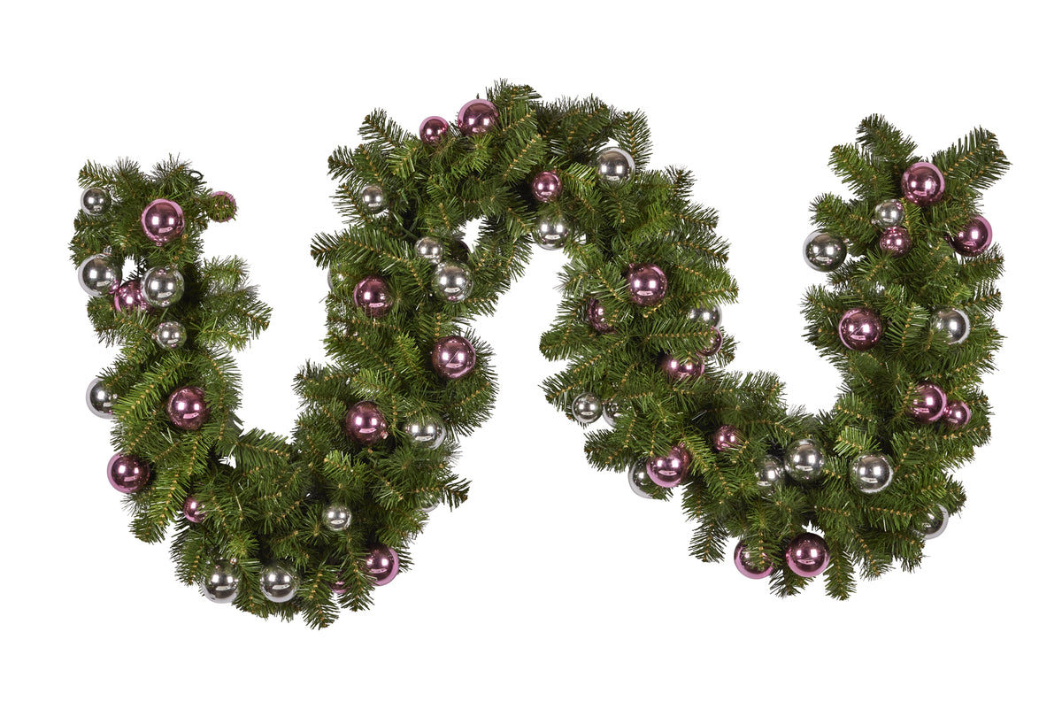 Pink and Silver Garland 274cm long Elect