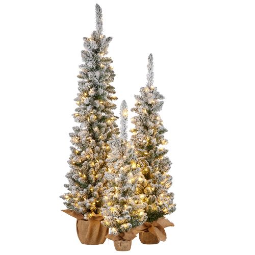 Set of 3 Snowy Trees