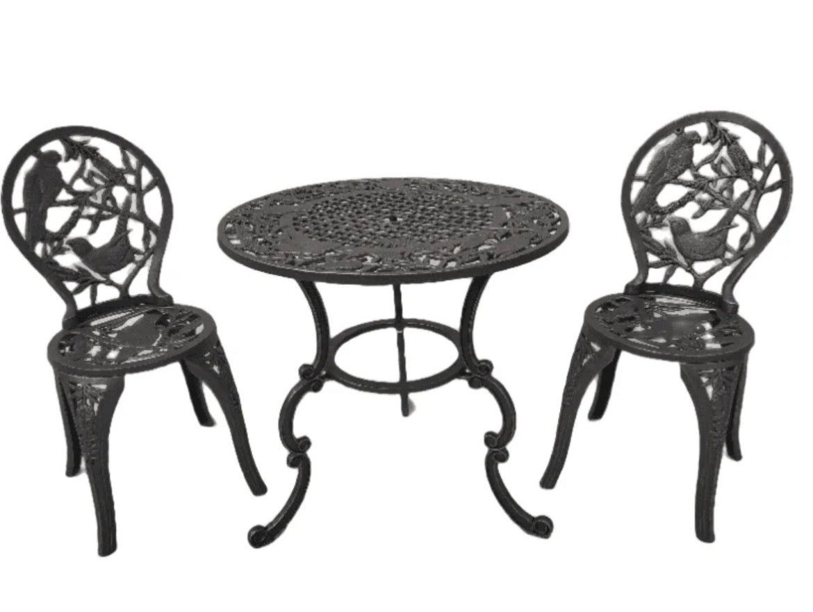 Cast Iron Garden Setting Rosella with Bottle Brush