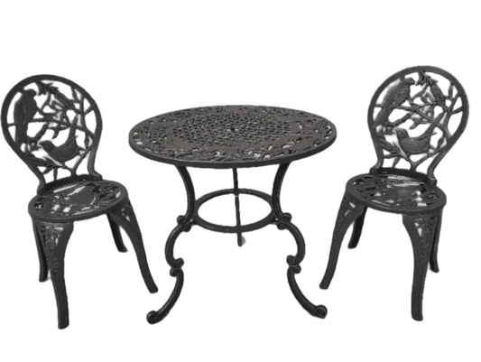 Cast Iron Garden Setting Rosella with Bottle Brush