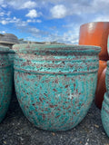 Green Lava Rock Coin Pots Large