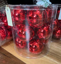 Glass Bauble Pack 12 Red