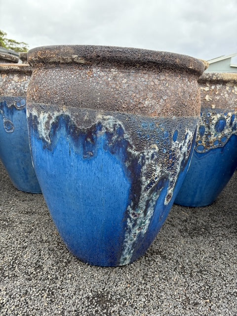 Lava Rock Blue Glaze Tall U Rim