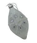White Silver Floral Long Drop
