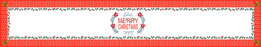 Red Border Nat Holly Table Runner