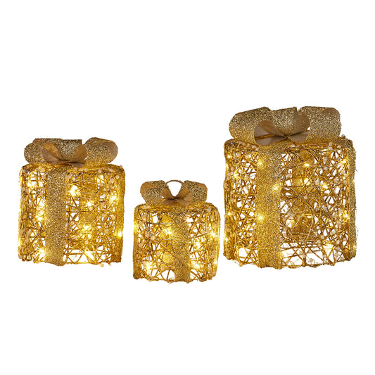Golden Cylindrical Gift Boxes Set (3)