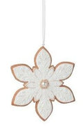 Snowflake White Iced Hanging Ornament 2