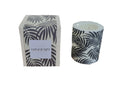 Palm Leaf Min Pillar Wh/Char Lemon Grass