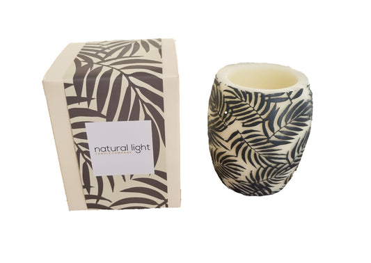 Palm Leaf 4" Hurr White/Char Lemon Grass