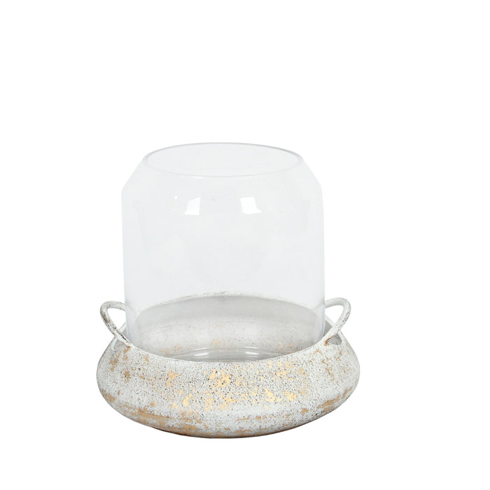 Baxter Whitewash Metal Hurricane Small