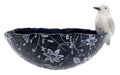 Blue Patterned Wall Pot with Bird