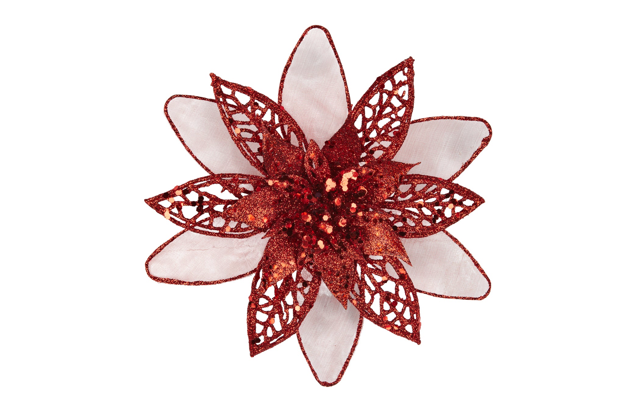 Red Clip on Poinsettia 18cm