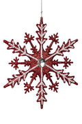 Red White Snowflake with Jewel Centre