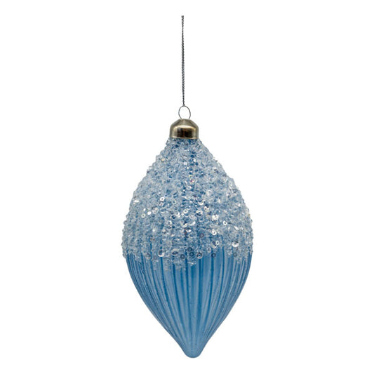 Blue Beaded Long Drop