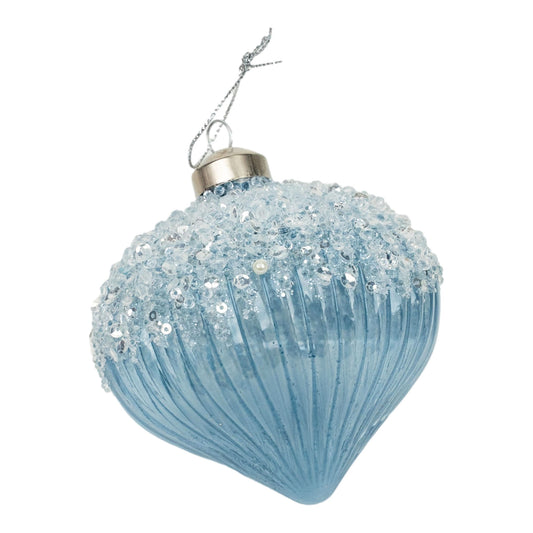 Blue Beaded Drop